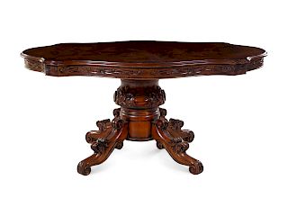 A Rococo Revival Carved Walnut Center Table