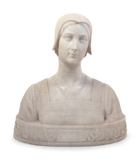 A Continental Carved Marble Bust