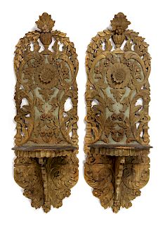 A Pair of Ottoman Carved Turban Stands (Kavukluk)