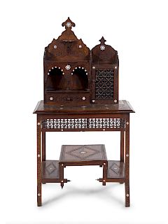 An Egyptian Carved and Inlaid Desk