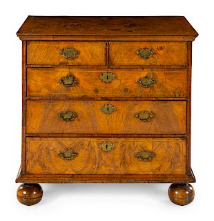 A William and Mary Walnut Chest of Drawers