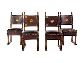 A Set of Four of English Oak Chairs
