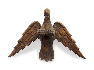 A Carved Pine Spread-Wing Eagle