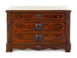 A Rococo Revival Rosewood Chest of Drawers