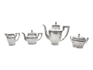 A Russian Silver Four-Piece Tea and Coffee Service