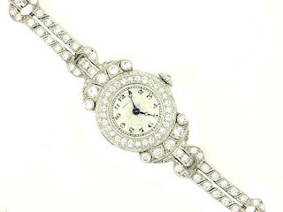 Tiffany Platinum Diamond Wrist Watch