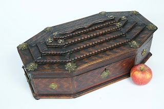 Corsica Inlaid and Brass Mounted Lady's Jewelry Box