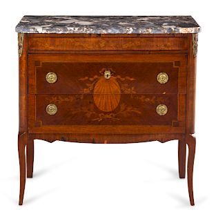 A Louis XV Style Marquetry Commode
