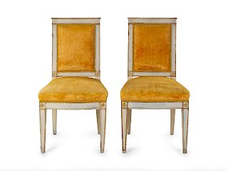 A Pair of Louis XVI Painted Side Chairs