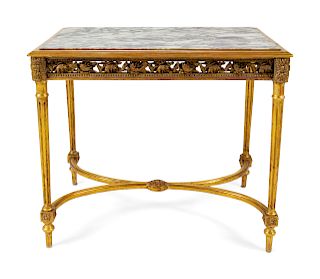 A Louis XVI Style Giltwood Table