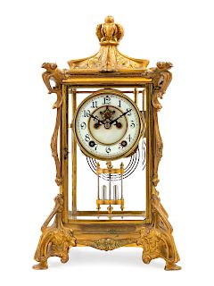 A French Gilt Bronze Mantel Clock