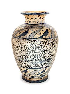 A Large Spanish Pottery Vase