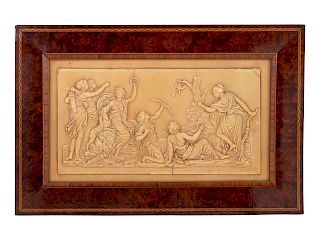 A Continental Carved Marble Relief Plaque