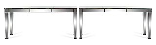 A Pair of Italian Mirrored Console Tables