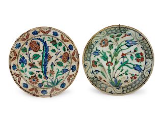 Two Iznik Pottery Chargers