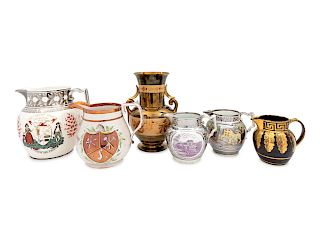 Six English Lusterware Ceramic Articles
