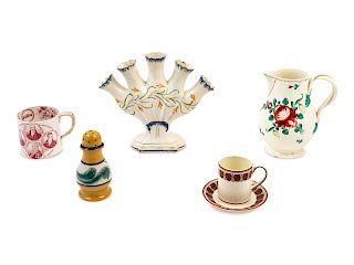 Five English Creamware and  Pearlware Articles