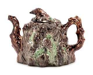 An English Lead Glazed Stoneware Teapot