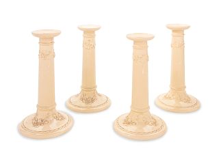 A Set of Four Wedgwood Creamware Candlesticks