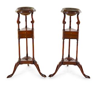 A Pair of George III Mahogany Wig Stands