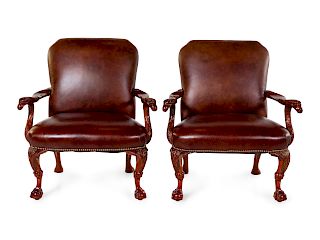 A Pair of George III Style Mahogany Armchairs