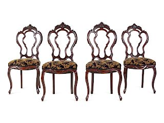 A Set of Four Victorian Mahogany Side Chairs