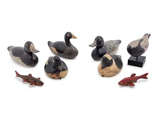 Six Carved and Painted Wood Duck Decoys