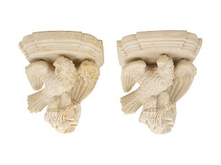 A Pair of Parianware Eagle-Form Wall Brackets