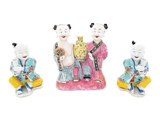 A Group of Chinese Export Porcelain Famille Rose 'Boy' Figures
