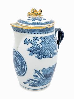 A Chinese Export Blue Fitzhugh Porcelain Pitcher