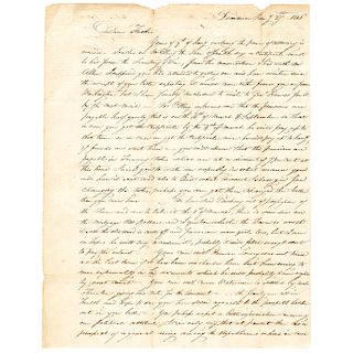 1816 John B. Barton ALS to his Imprisoned Father Rev. War General William Barton
