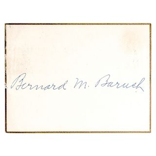 BERNARD M. BARUCH Autographed Signed Card