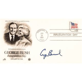 Two GEORGE H.W. BUSH 1981 Inauguration Day Cache Covers Signed