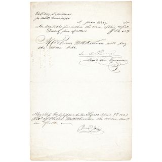 1847 Commodore MATTHEW C. PERRY Signed Manuscript Document to San Diego