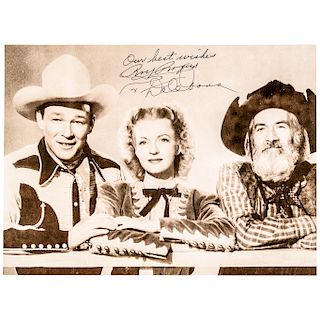 ROY ROGERS + DALE EVANS Large Photograph Signed and Inscribed