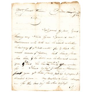 1742 ISAAC WINSLOW Boston TEA PARTY Merchant Autograph Letter Signed
