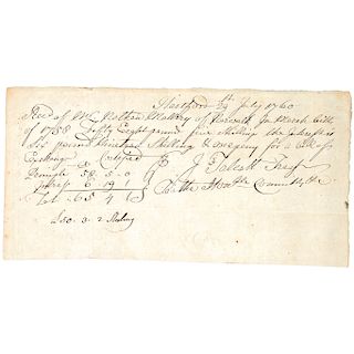 July 29, 1760, Colonial Bill of Exchange, Hartford, Choice Extremely Fine.