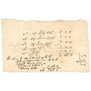 February 1, 1781 Revolutionary War Depreciation of Connecticut Currency Receipt