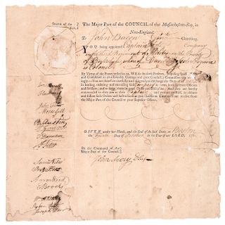 1780 Revolutionary War Massachusetts 3rd Regiment Militia Military  Appointment