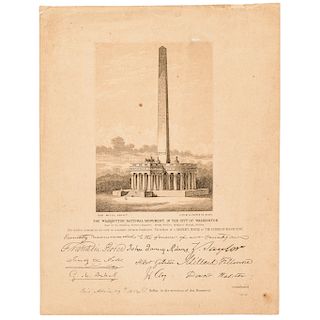 April 19, 1854 Dated Engraved Erection of the Washington Monument Contribution 