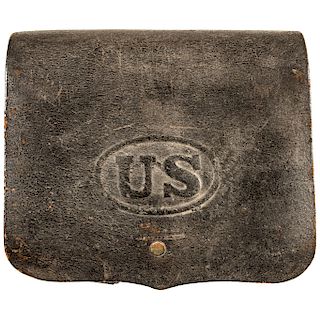 c. 1860-1864 US Stamped Civil War Period U.S. Union Leather Cartridge Box