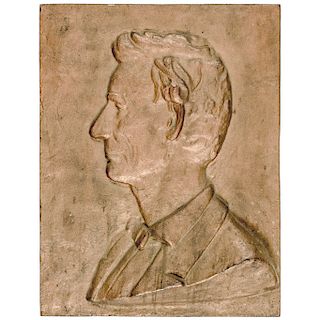 ABRAHAM LINCOLN Massive Bronze Portrait Plaque 22 x 16 Inches Building Display
