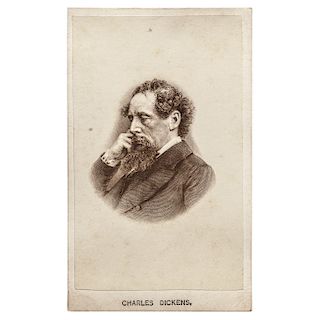 c. 1860s Author CHARLES DICKENS 1860s Carte de Visite Photograph