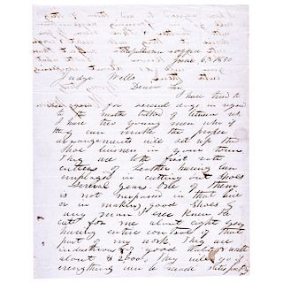 HENRY WILSON Autograph Letter Signed 18th U.S. V.P. Under President U. S. Grant