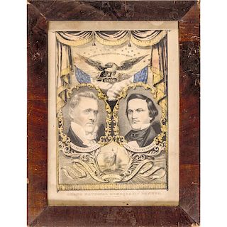 1856 Pres. Campaign James Buchanan + John C. Breckinridge Grand National Banner