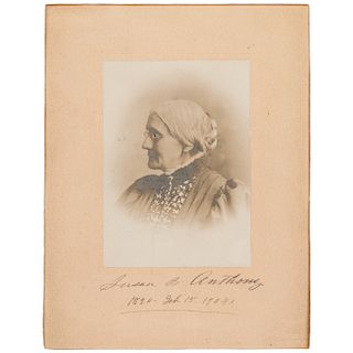 1904 SUSAN B. ANTHONY Signed + Dated Rare Silver Print Photograph !