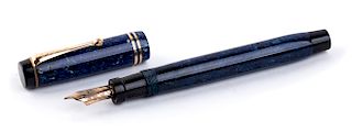 Vintage 1929/1935 Fountain Pen Parker Duofold Lapis Lazuli blue, man's size, Nib B