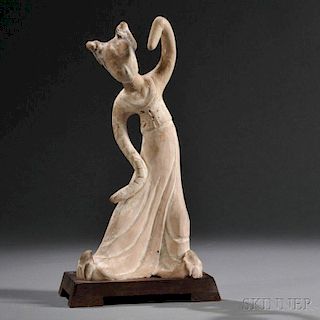 Painted Pottery Figure of Dancing Lady