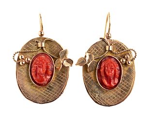 Sciacca coral earrings - Trapani 19th Century