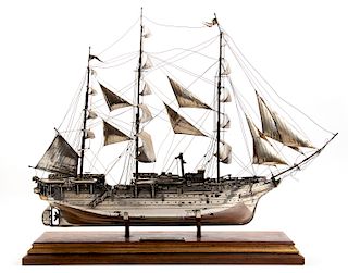 Silver model of ship "AMERIGO VESPUCCI" - 20th Century